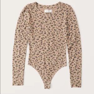 Abercrombie Long-Sleeve Cozy Leopard Bodysuit